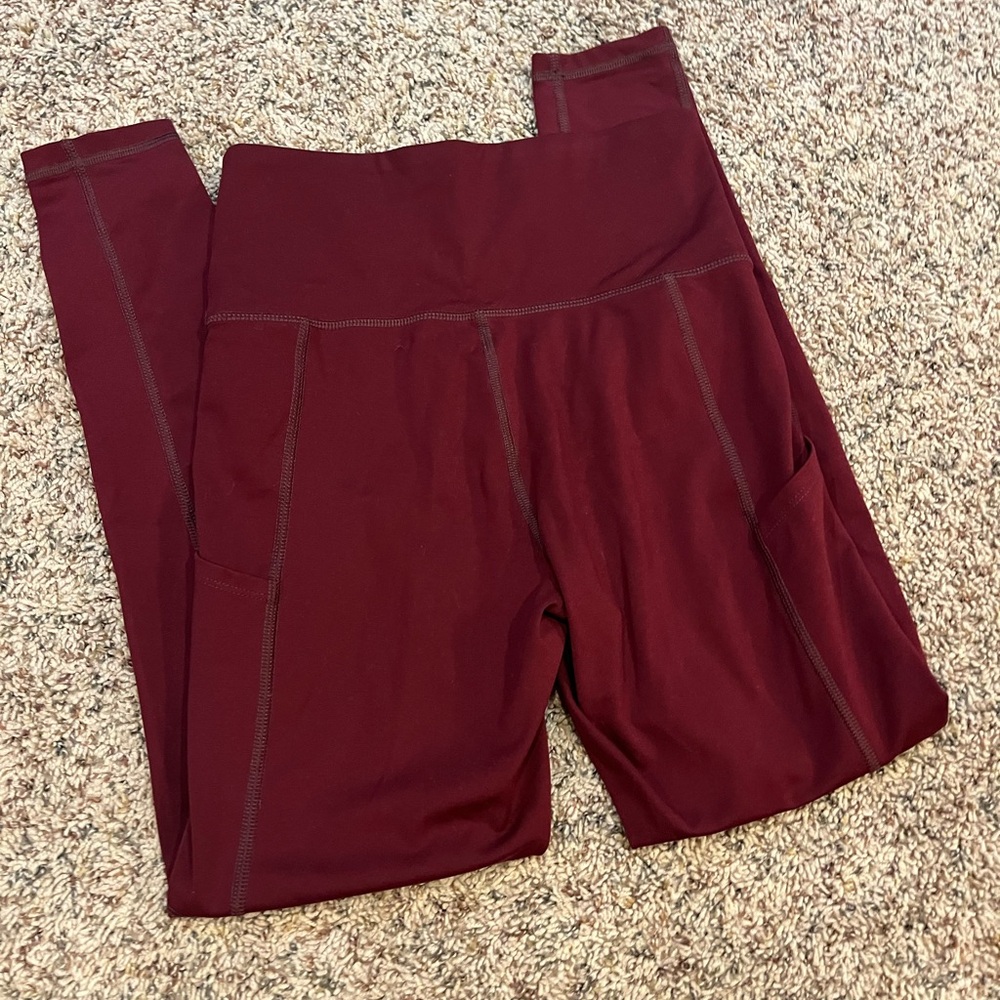 Maroon American Eagle High-rise leggings